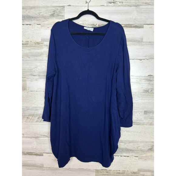 Bryn Walker Women's M navy blue long sleeve mini shirt dress fall winter boots - Picture 3 of 7